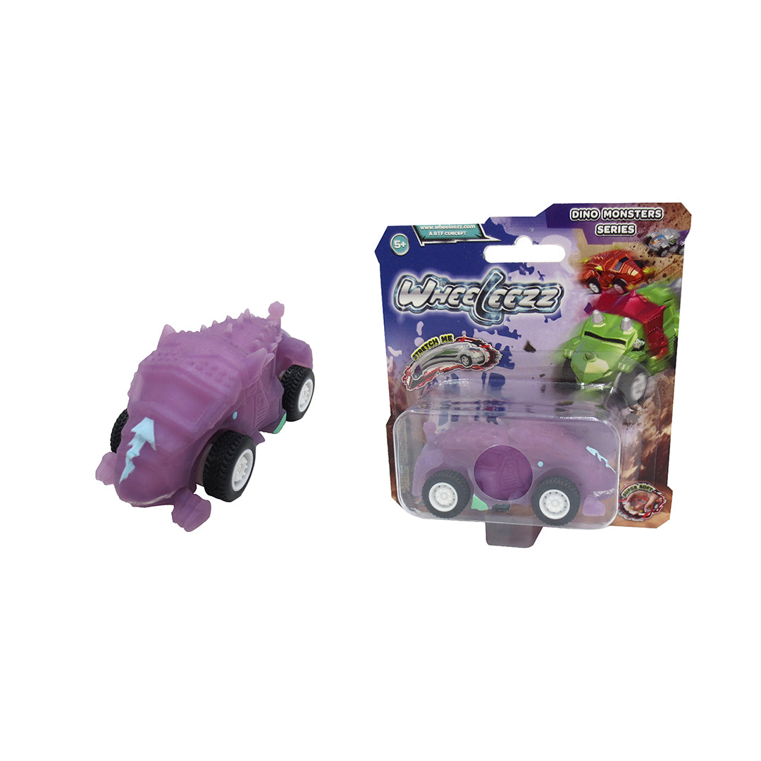 Wheeleezz Dino Monsters Series - 6 Pack of Stretchy Dinosaur Toy Cars for Kids