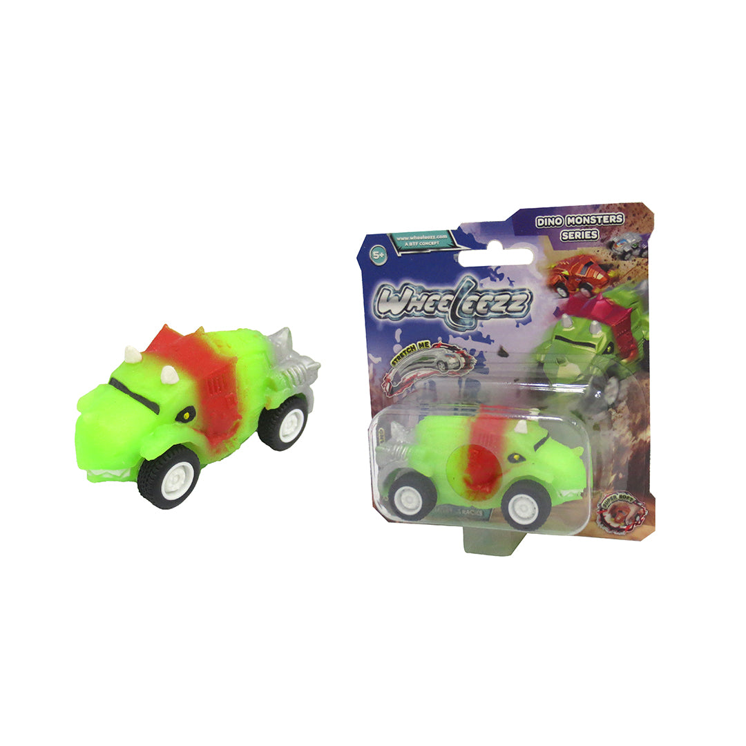 Wheeleezz Dino Monsters Series - 6 Pack of Stretchy Dinosaur Toy Cars for Kids
