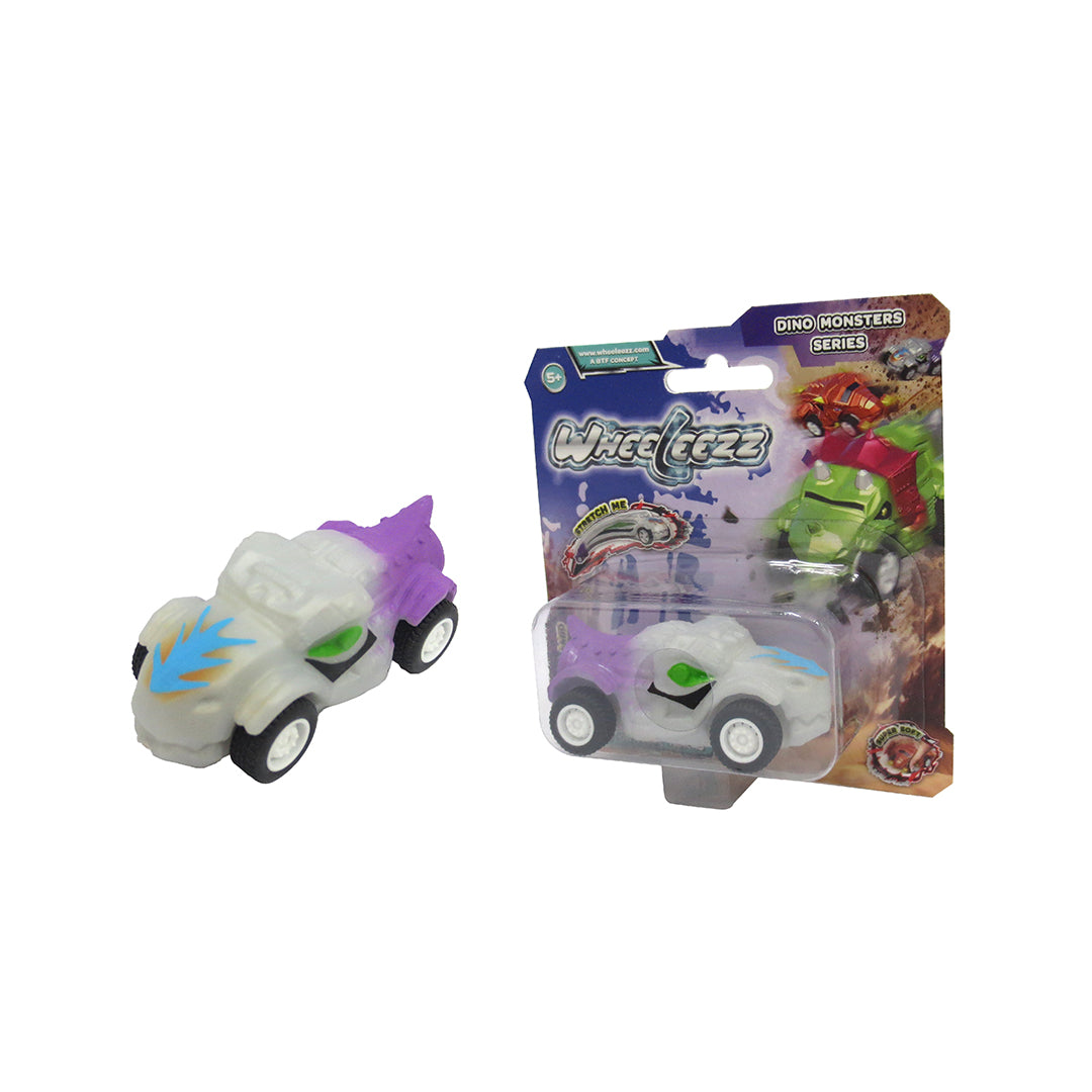 Wheeleezz Dino Monsters Series - 6 Pack of Stretchy Dinosaur Toy Cars for Kids
