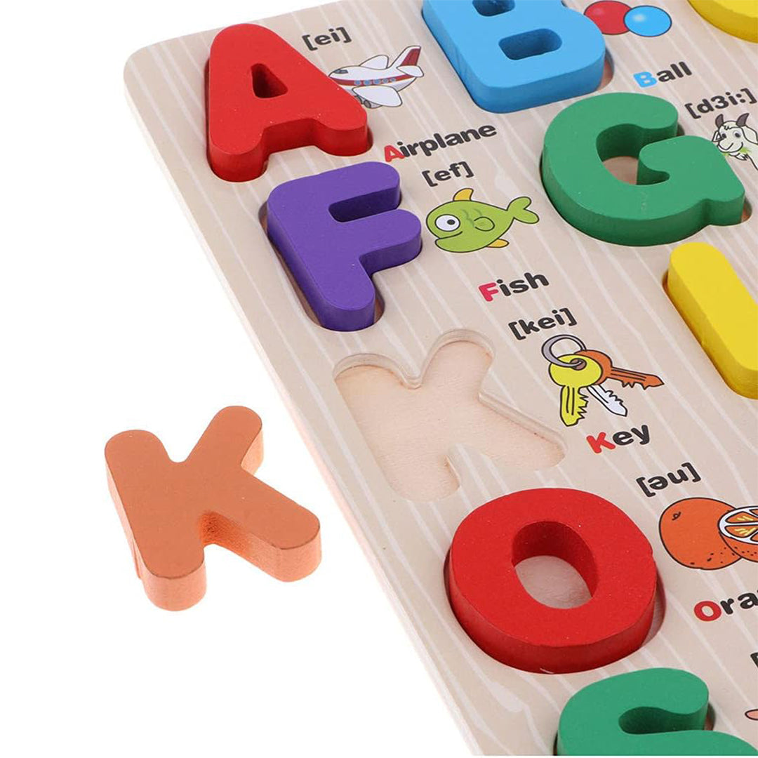 Educational Wooden Alphabet Puzzle for Toddlers & Preschoolers - Toyspry