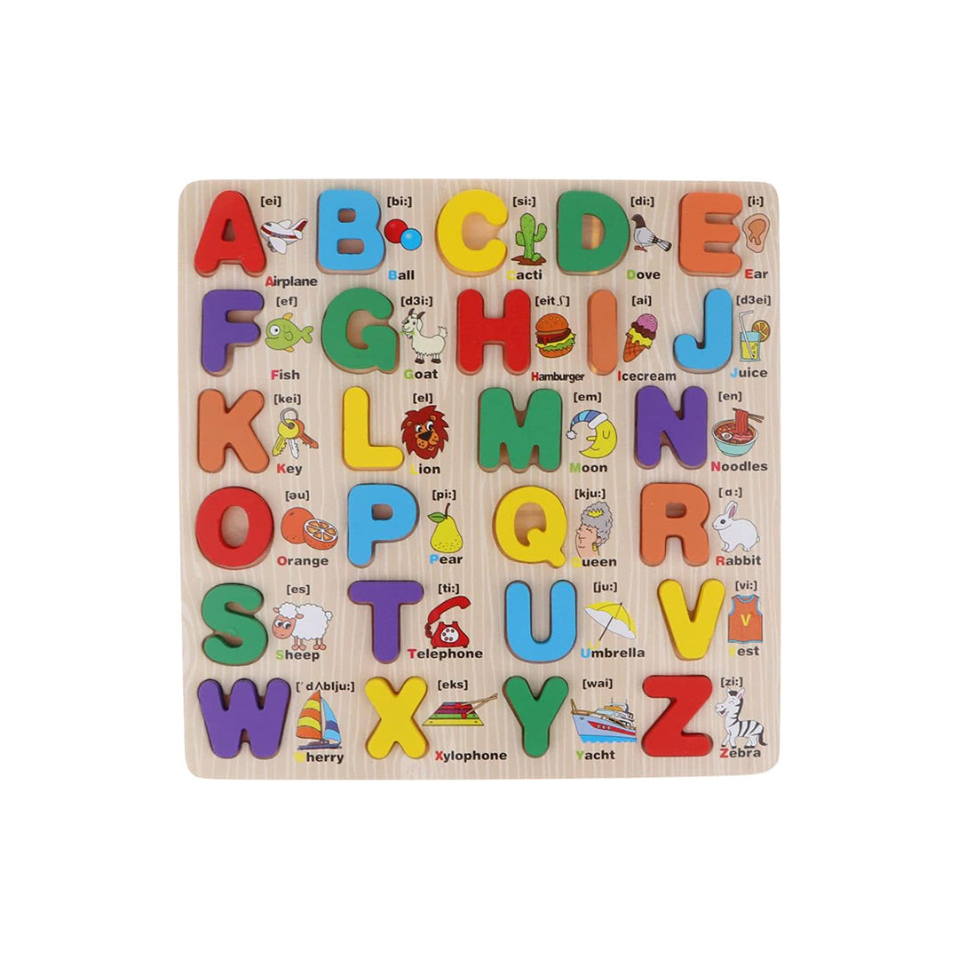 Educational Wooden Alphabet Puzzle for Toddlers & Preschoolers - Toyspry
