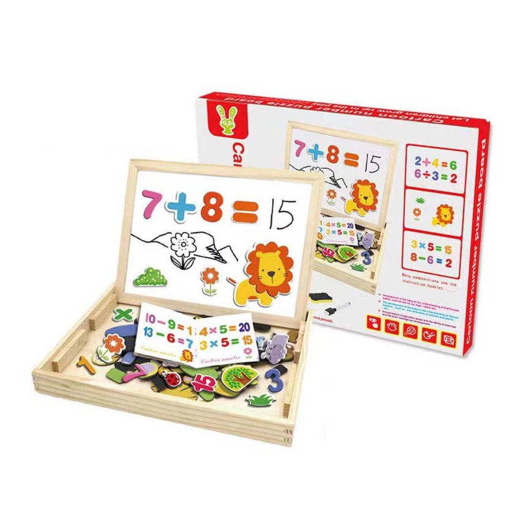 Wooden Magnetic Double-Sided Puzzle Board (3Y+)