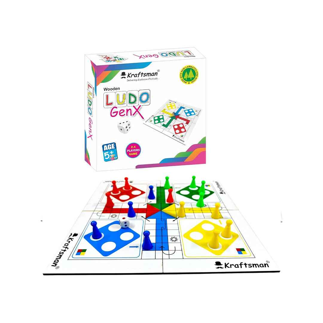 Kraftsman Ludo - Wooden Travel Board Game - Toyspry