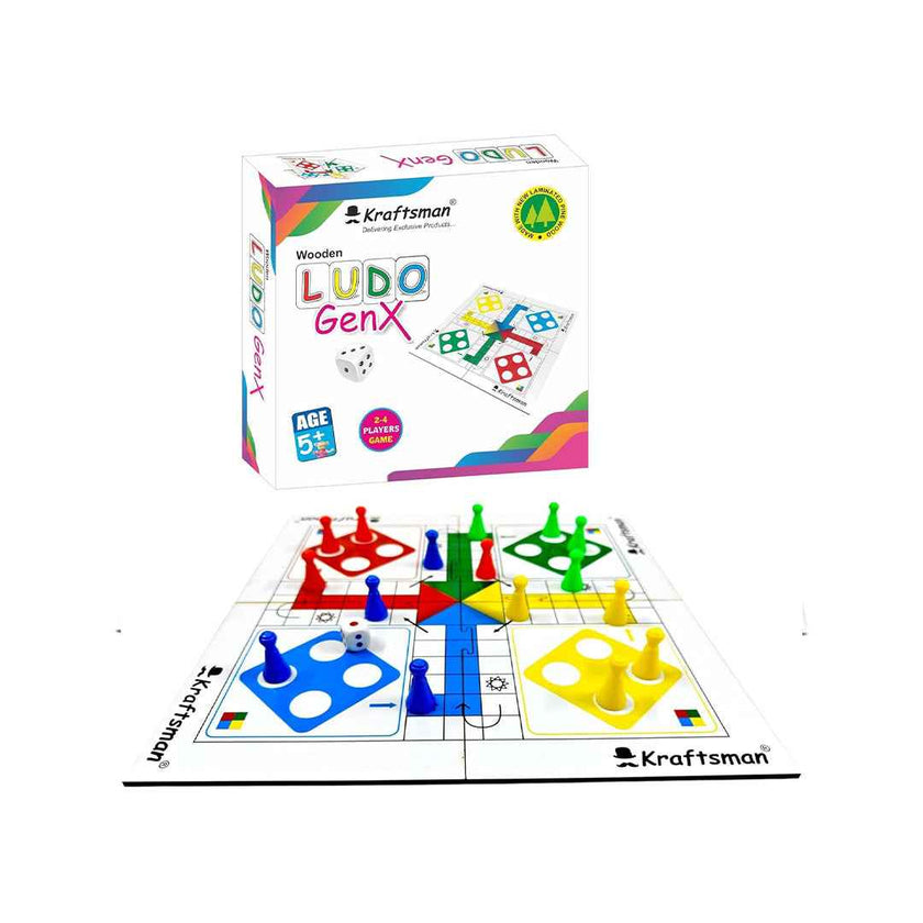 Kraftsman Wooden Ludo Game | Portable Travel Game