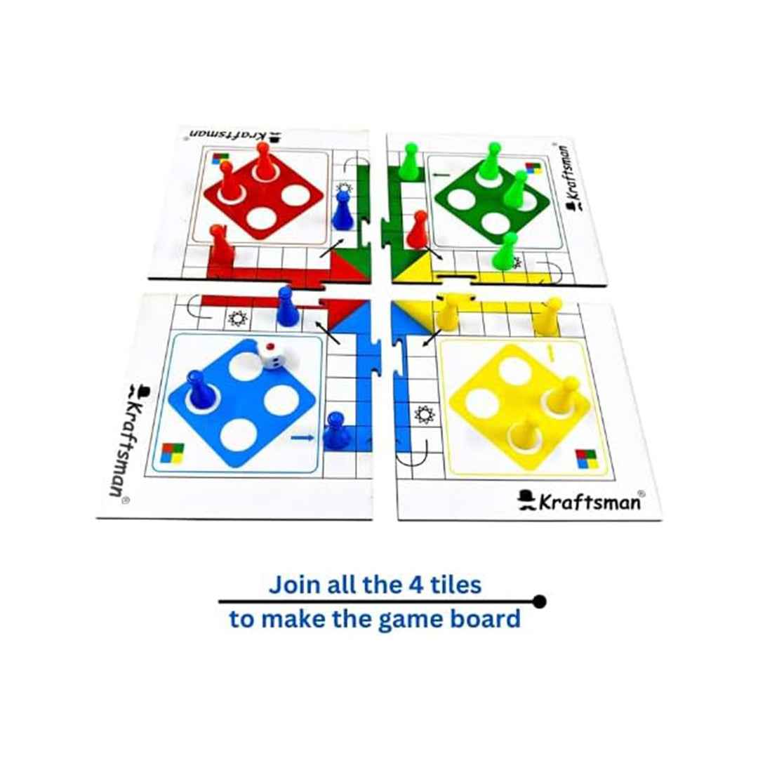 Kraftsman Wooden Ludo Game | Portable Travel Game