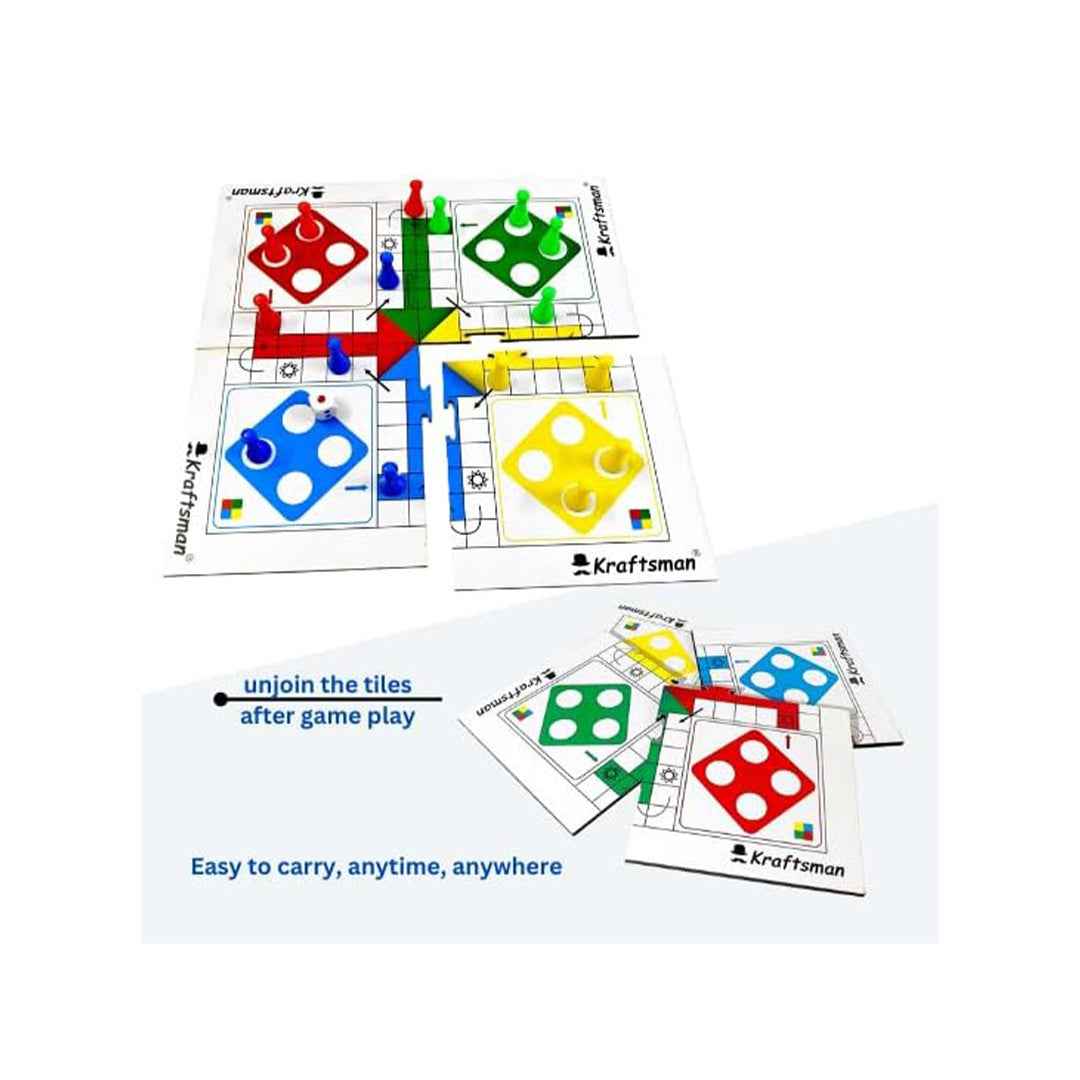 Kraftsman Wooden Ludo Game | Portable Travel Game