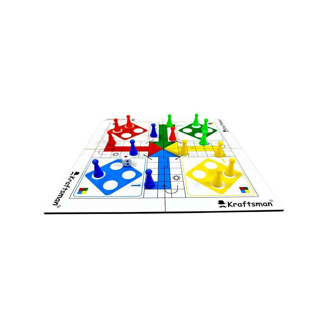 Kraftsman Wooden Ludo Board Game | Portable Travel Game - Toyspry