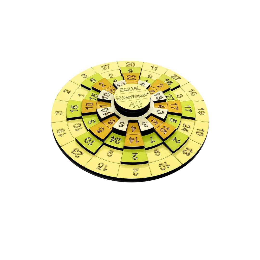 Kraftsman Wooden Maths Magic Equal-40 Puzzle | Brain Teaser Game - Toyspry
