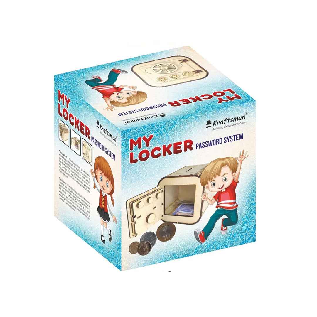 Kraftsman Secure Coin Chest - Wooden Money Bank with Password Lock - Toyspry