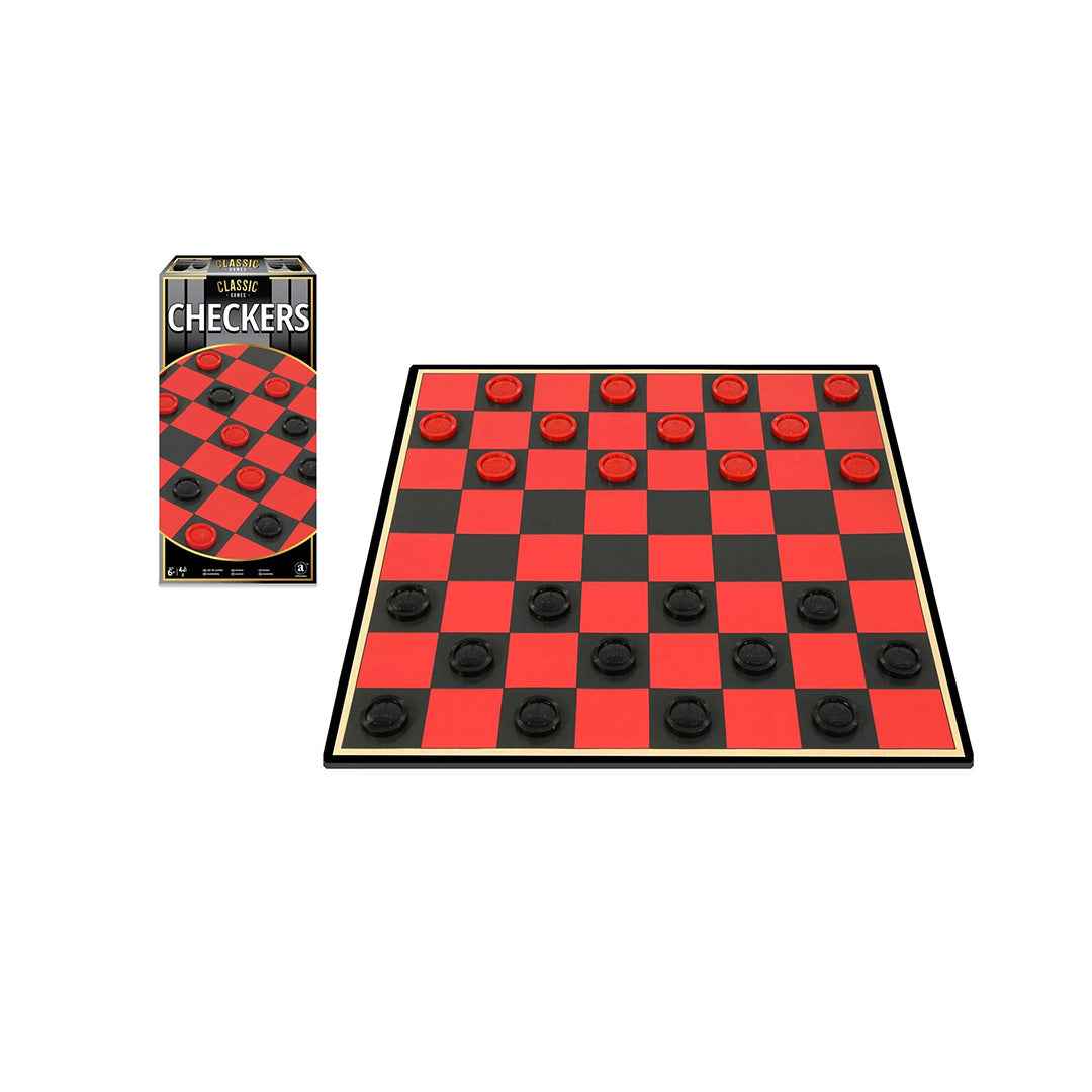 Ambassador Classic Games - Checkers Set | Wooden Strategy Board Game - Toyspry