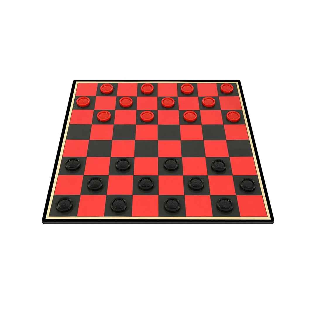 Ambassador Classic Games - Checkers Set | Wooden Strategy Board Game - Toyspry