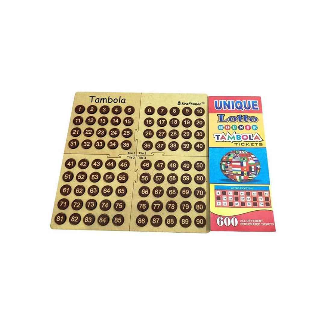 Kraftsman Wooden Tambola Board Game | Portable Family Game - Toyspry