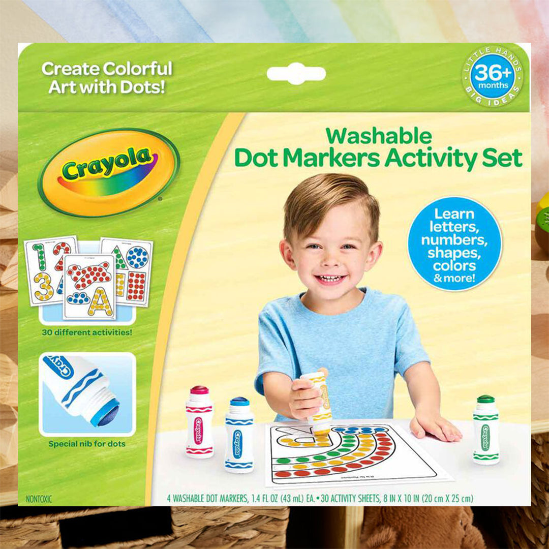 Crayola Washable Dot Markers Activity Set | Educational & Mess-Free Art Kit for Kids - Toyspry