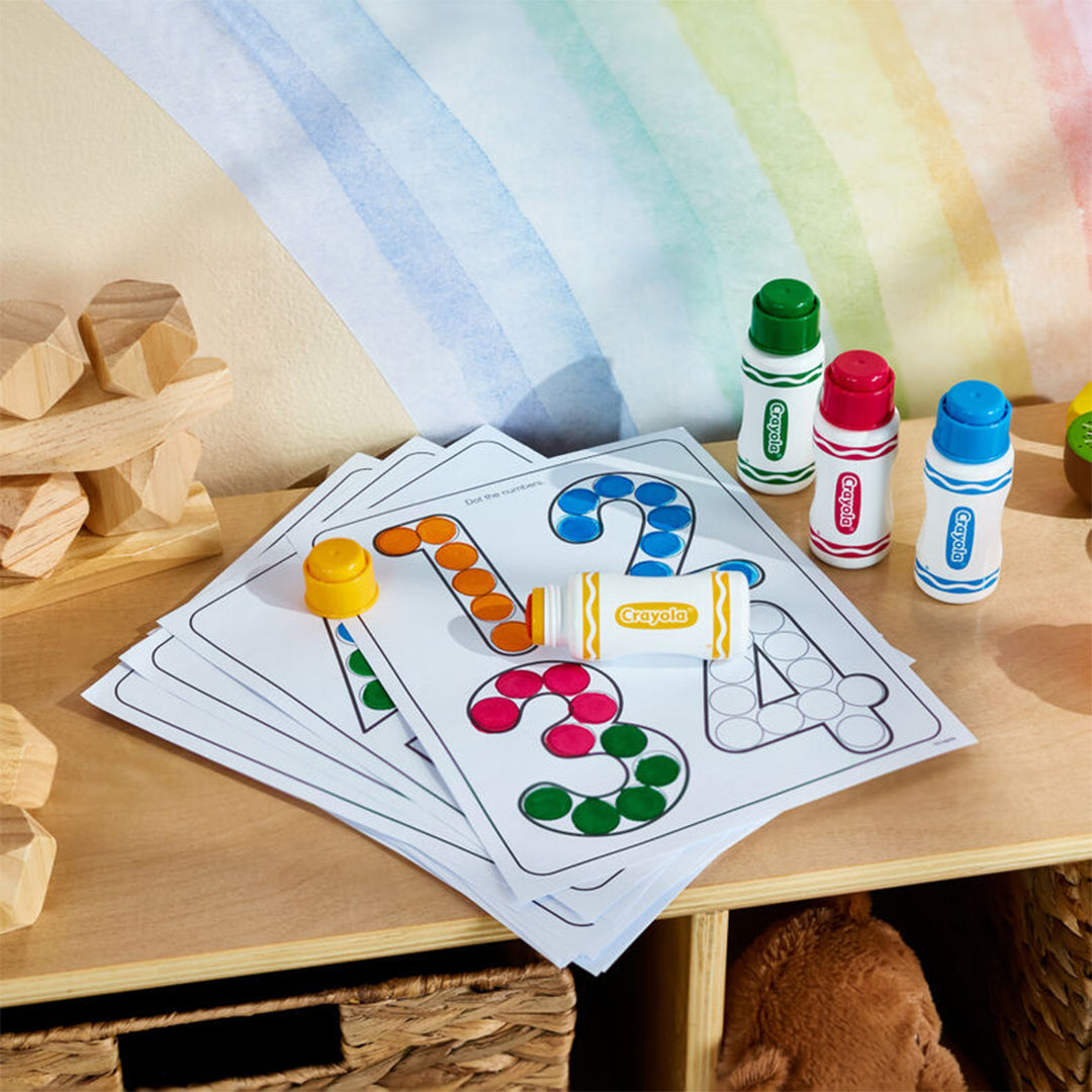 Crayola dot markers with educational coloring pages for toddlers – Toyspry UAE