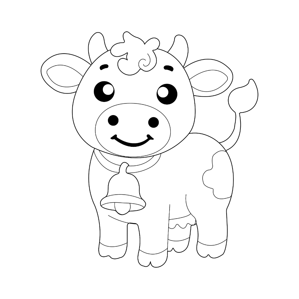 Cute Cow Coloring Page | Free Digital Downloads UAE | Toyspry