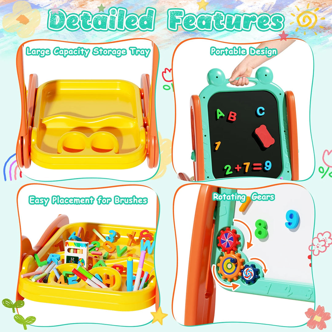4-in-1 Kids Drawing Board & Adjustable Art Easel - Toyspry