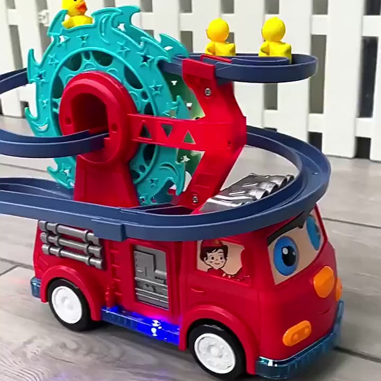 5-in-1 Fire Engine Toy Set with Slide & Ferris Wheel
